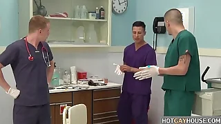 Gay nurses commiserate with threesome